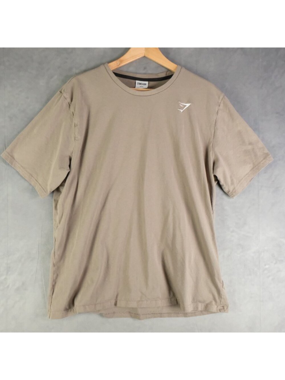 gymshark t shirt mens 3XL XXXL brown short sleeve cotton logo